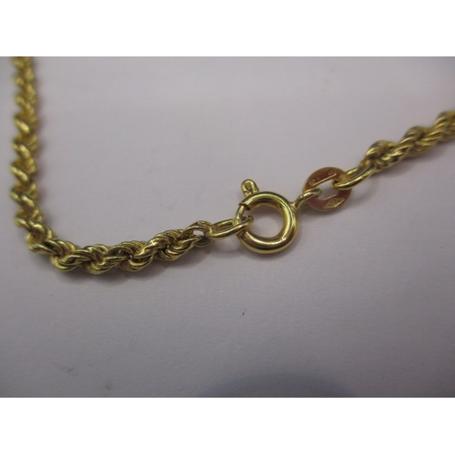 79 - An 18ct yellow gold rope necklace, approx. linear length 49cm, approx. weight 16.6g, in useable pre-... 