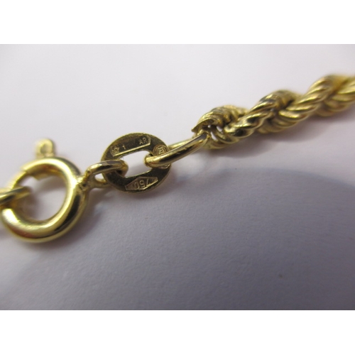 79 - An 18ct yellow gold rope necklace, approx. linear length 49cm, approx. weight 16.6g, in useable pre-... 