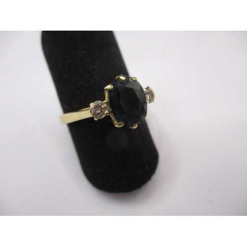 33 - An 18ct yellow gold diamond and sapphire ring, approx. ring size ‘M’, approx. weight 2.4g, in useabl... 