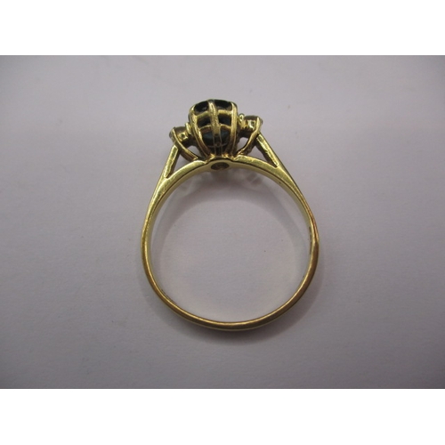 33 - An 18ct yellow gold diamond and sapphire ring, approx. ring size ‘M’, approx. weight 2.4g, in useabl... 