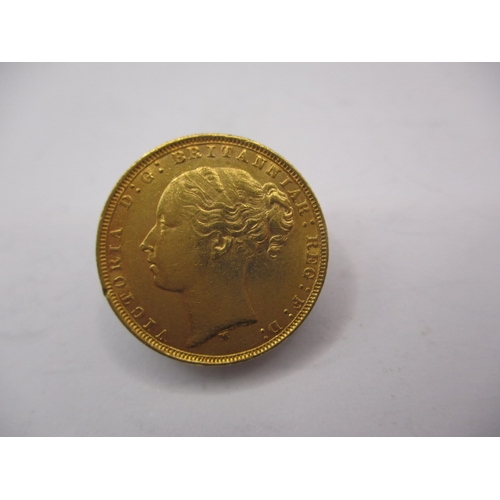 140 - A Victorian gold sovereign dated 1881, Melbourn mint, a circulated coin with very fine definition of... 