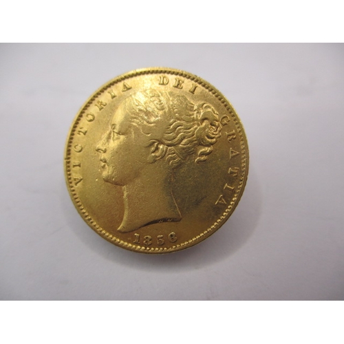 141 - A Victorian gold sovereign dated 1856, Shield back, a circulated coin with very fine definition of f... 