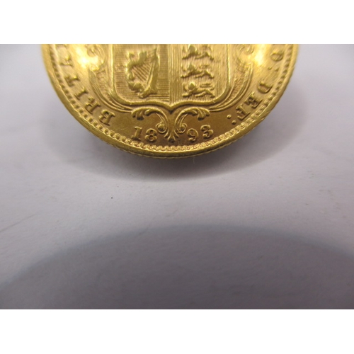 150 - A Victorian gold half sovereign dated 1893, Shield back, a circulated coin with very fine definition... 