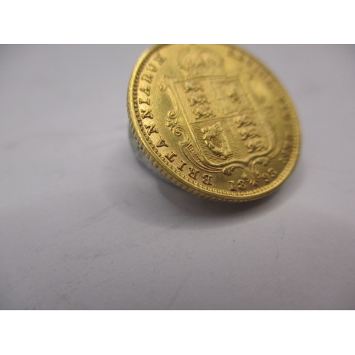 150 - A Victorian gold half sovereign dated 1893, Shield back, a circulated coin with very fine definition... 