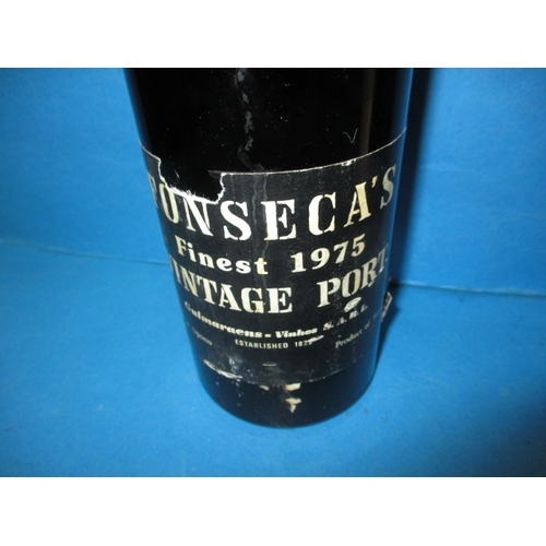 334 - Two bottles of port, Fonseca’s 1975 and an Oxford Union Society bottle, and a bottle of sherry, all ... 