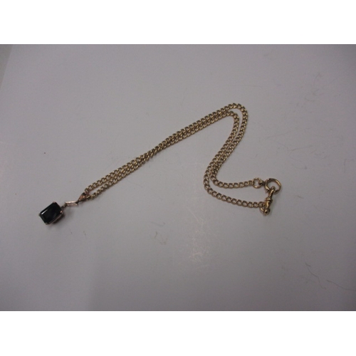 73 - A vintage 9ct yellow gold necklace chain with yellow metal pendant, approx. linear length 40cm, appr... 