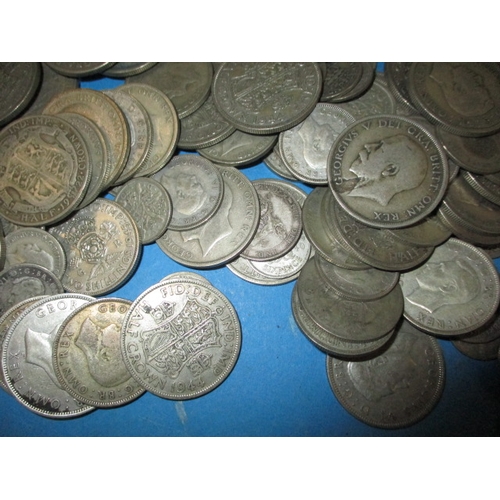 204 - A large quantity of pre-decimal coins, to include approx.  1650g part silver examples , all in circu... 