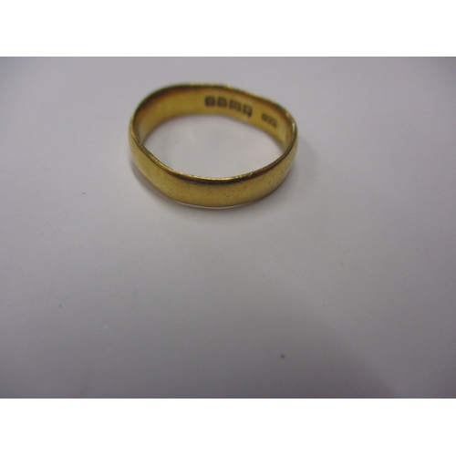 50 - A vintage 22ct yellow gold wedding band, approx. ring size ‘M’ approx. weight 3.6g, used condition a... 