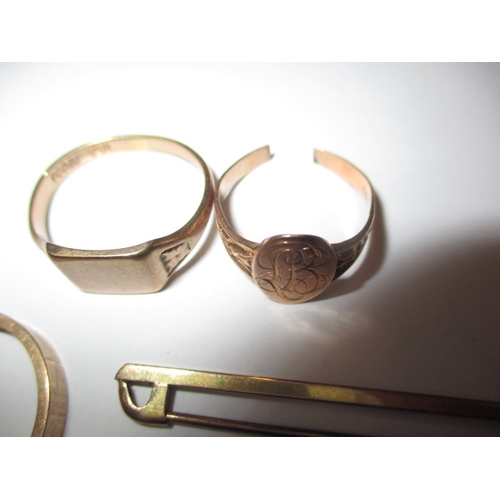 94 - A parcel of 9ct gold jewellery items, most damaged, approx. gross parcel weight 10.2g