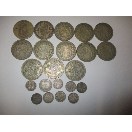 192 - A parcel of pre-decimal silver and part silver coins, all in circulated condition, approx. gross par... 