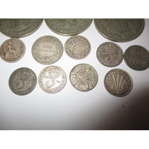 192 - A parcel of pre-decimal silver and part silver coins, all in circulated condition, approx. gross par... 