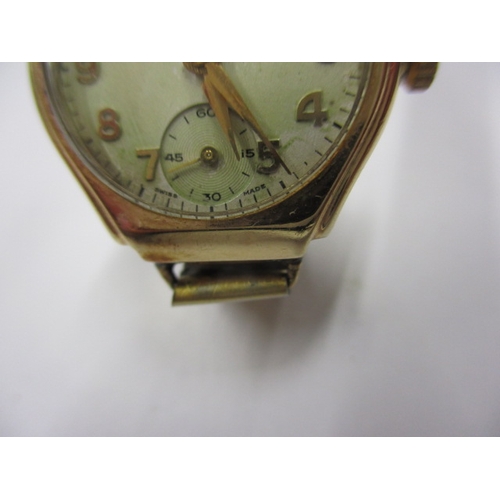 105 - A vintage ladies 9ct gold Rotary Seven wrist watch, with later expanding strap, runs when wound