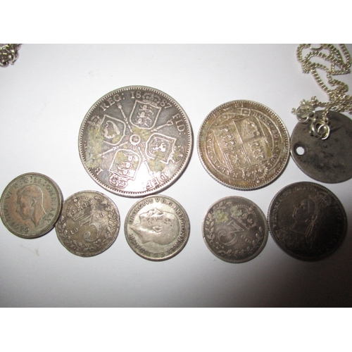 244 - A parcel of silver and white metal jewellery items and some silver and part silver coins, approx. gr... 