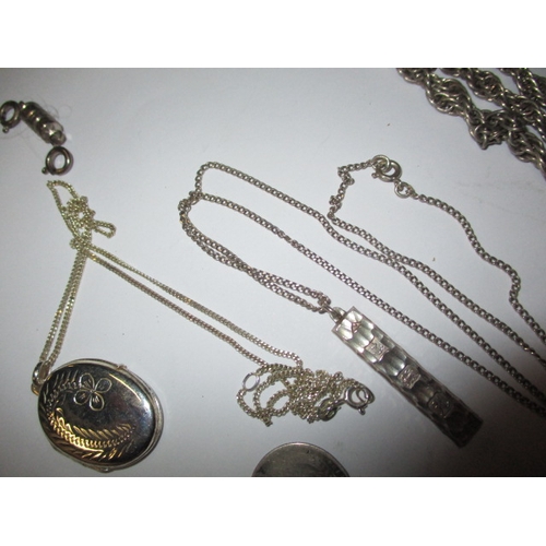 244 - A parcel of silver and white metal jewellery items and some silver and part silver coins, approx. gr... 