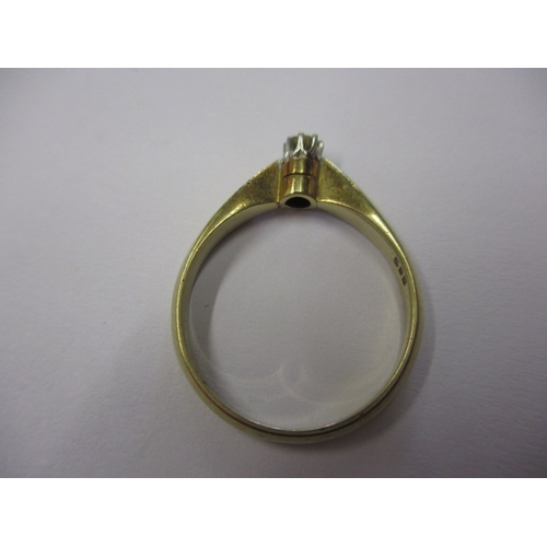 40 - A vintage 585 yellow gold bangle and diamond solitaire ring, clasp very sticky but useable, approx. ... 