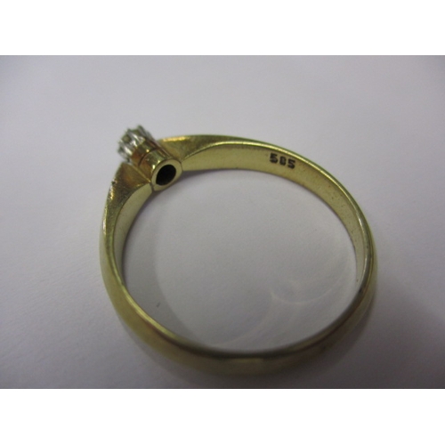 40 - A vintage 585 yellow gold bangle and diamond solitaire ring, clasp very sticky but useable, approx. ... 