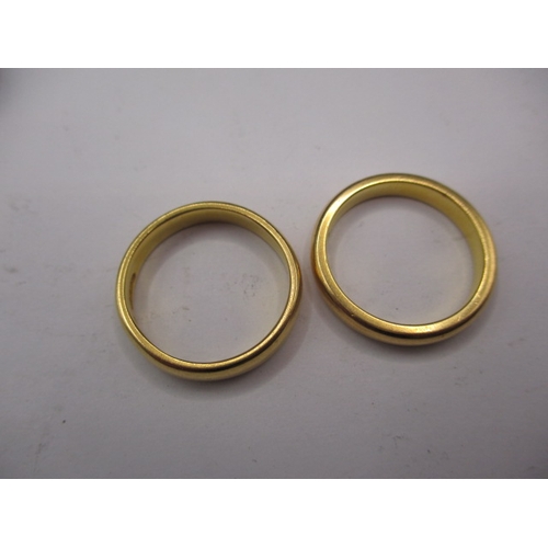 41 - Two 22ct yellow gold wedding bands, approx. sizes ‘N+ & M’, approx. gross parcel weight 10.6g, appro... 