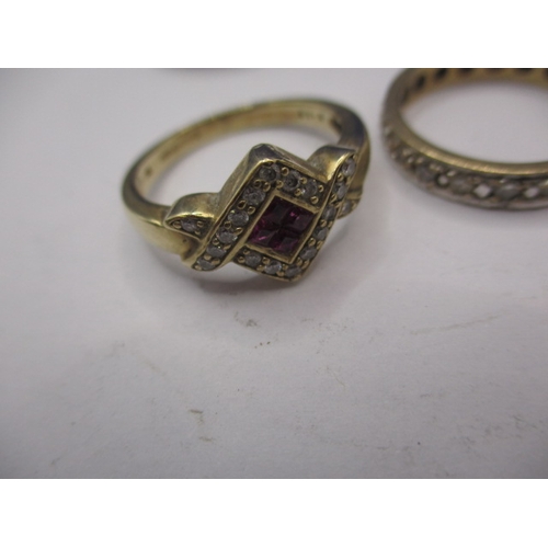 66 - Three vintage 9ct gold rings, various sizes and stones, approx. gross parcel weight 10.5g all in pre... 