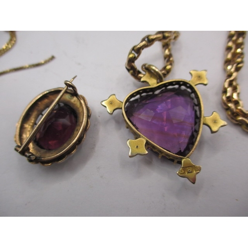 67 - A parcel of gold and yellow metal jewellery items, some damages, approx. gross parcel weight 25g