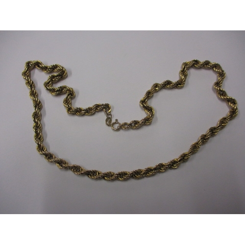 68 - A vintage 9ct yellow gold hollow rope necklace, approx. linear length 42cm, approx. weight 8g, in us... 