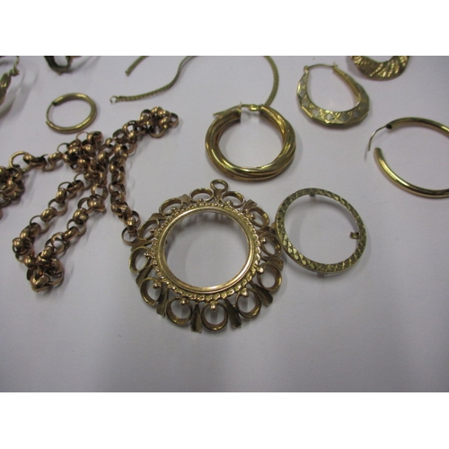 74 - A parcel of gold and yellow metal jewellery items, some damages, approx. gross parcel weight 44.5g