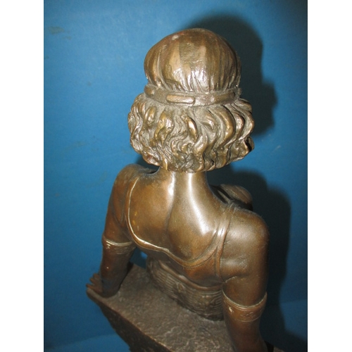 252 - A large Kunst & Ambiente art deco bronze sculpture, approx. height 58cm, a well modelled figure, in ... 