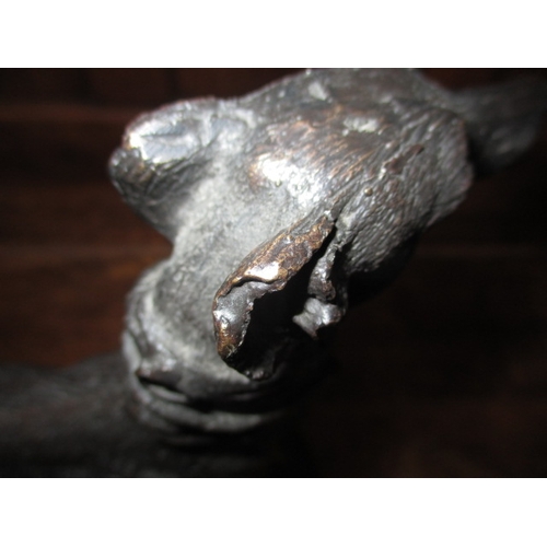 253 - Two vintage cast bronze dogs, both marked Mene, approx. height 25cm, possibly had marble bases origi... 