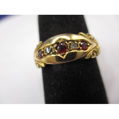 3 - An antique 18ct gold diamond and ruby? dress ring, approx. ring size ’N’, approx. weight 1.9g, in pr... 