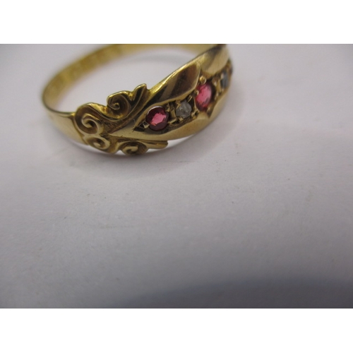 3 - An antique 18ct gold diamond and ruby? dress ring, approx. ring size ’N’, approx. weight 1.9g, in pr... 