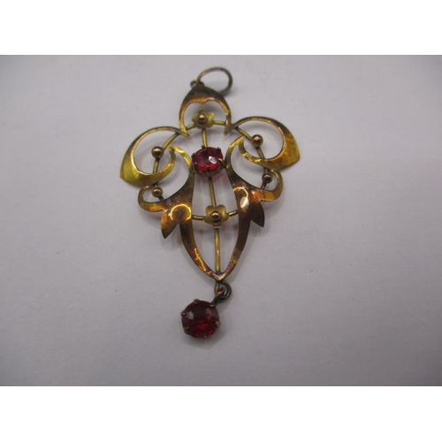 75 - Three pieces of antique gold and yellow metal costume jewellery, all in used condition, some stones ... 