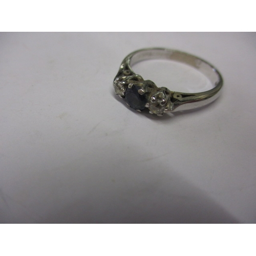 4 - An 18ct white gold diamond and sapphire engagement ring, approx. ring size ‘Q’ approx. weight 4.1g i... 