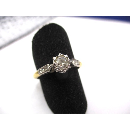 11 - A vintage 18ct yellow gold and platinum diamond ring, approx. ring size ‘P+’, approx. weight 2.8g, i... 