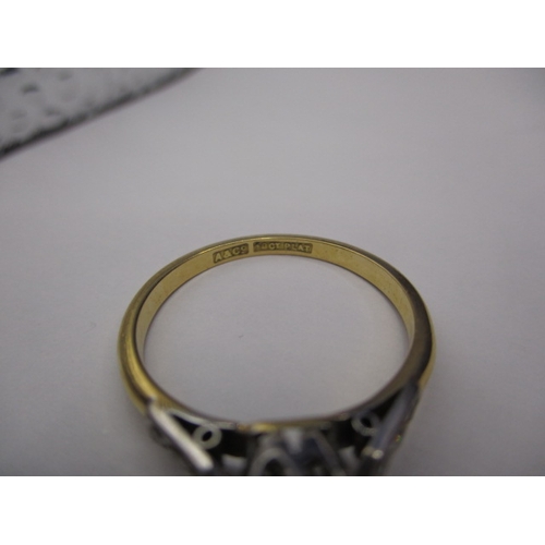 11 - A vintage 18ct yellow gold and platinum diamond ring, approx. ring size ‘P+’, approx. weight 2.8g, i... 