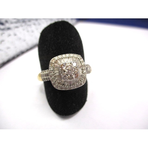 12 - An 18ct yellow  gold diamond dress ring, approx. ring size ‘V’, approx. weight 4.8g, in good pre-own... 