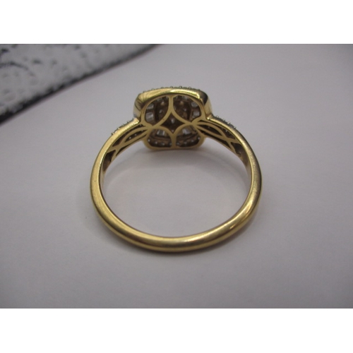 12 - An 18ct yellow  gold diamond dress ring, approx. ring size ‘V’, approx. weight 4.8g, in good pre-own... 