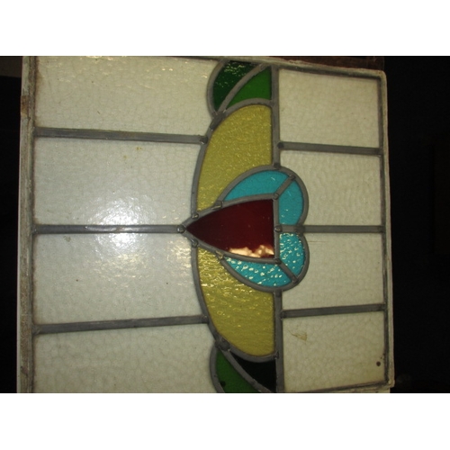 275 - A vintage stained glass  window panel, approx. size 43x46cm, in pre-owned condition with no observed... 