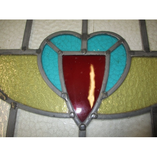 275 - A vintage stained glass  window panel, approx. size 43x46cm, in pre-owned condition with no observed... 