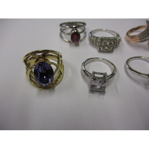 158 - 10 Dress rings, various stones and sizes, all in good pre-owned condition