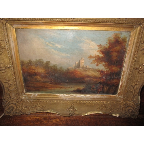 285 - A parcel of antique and later oil paintings, 4 framed, all in need of cleaning or restoration, appro... 