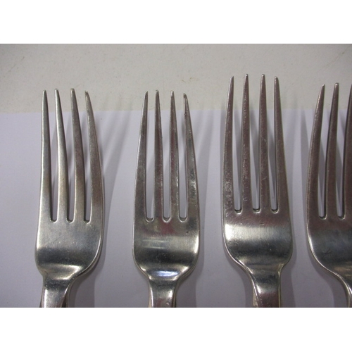 145 - A set of six Georgian Irish silver forks, date marked 1822, approx. gross parcel weight 426g, all in... 