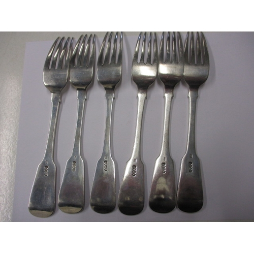 145 - A set of six Georgian Irish silver forks, date marked 1822, approx. gross parcel weight 426g, all in... 