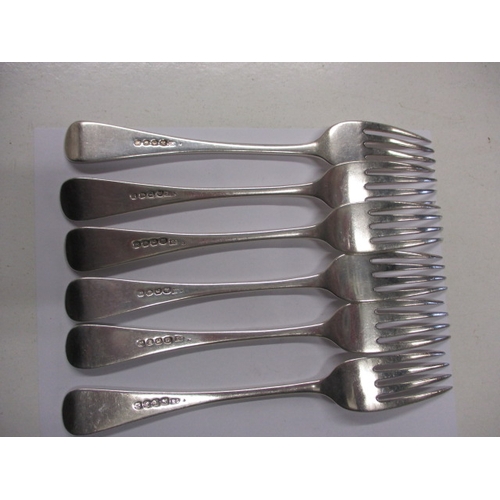 146 - A parcel of antique sterling silver forks, to include a set of six dated 1806 and 3 dated 1840, all ... 