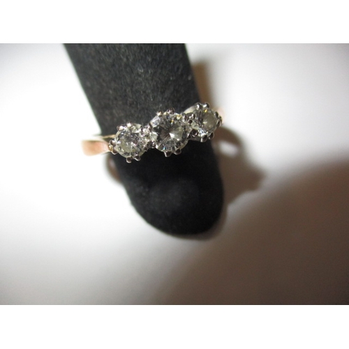 15 - An 18ct gold 3 stone diamond ring, approx. ring size ‘L’, approx. weight 3.5g, in useable pre-owned ... 