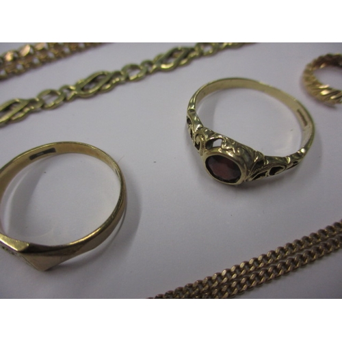 89 - A parcel of gold and yellow metal jewellery items, approx. gross parcel weight 39.7g, some damages