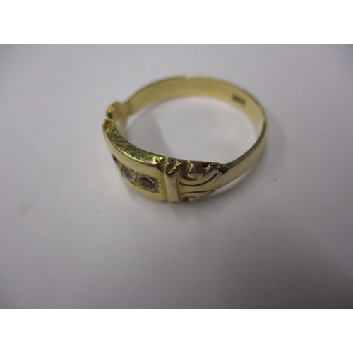 17 - An 18ct yellow gold dress ring, approx. ring size ‘P’, approx. weight 2.6g, some wear to edges