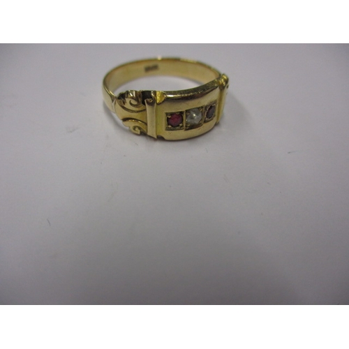 17 - An 18ct yellow gold dress ring, approx. ring size ‘P’, approx. weight 2.6g, some wear to edges