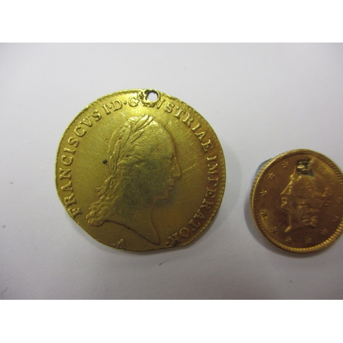 179 - Two 19th century gold coins, both having been drilled, approx. gross parcel weight 5g