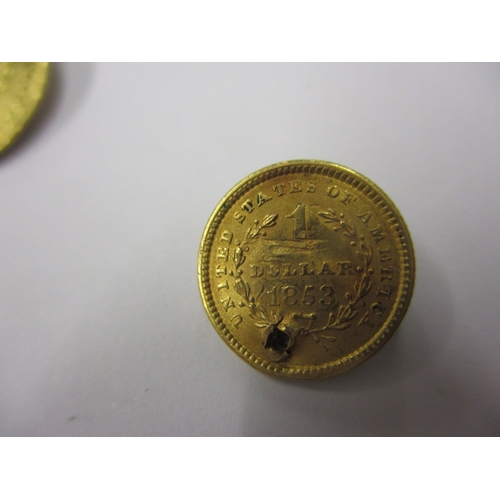 179 - Two 19th century gold coins, both having been drilled, approx. gross parcel weight 5g