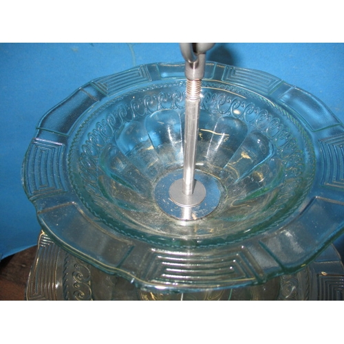 278 - A vintage 3 tier waterfall glass table centre, approx. height 50cm approx. width at base 40cm, in us... 