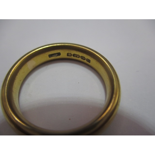 47 - A 22ct yellow gold wedding band, approx. ring size ‘O+’, approx. width 4.6mm, approx. weight 9.7g in... 